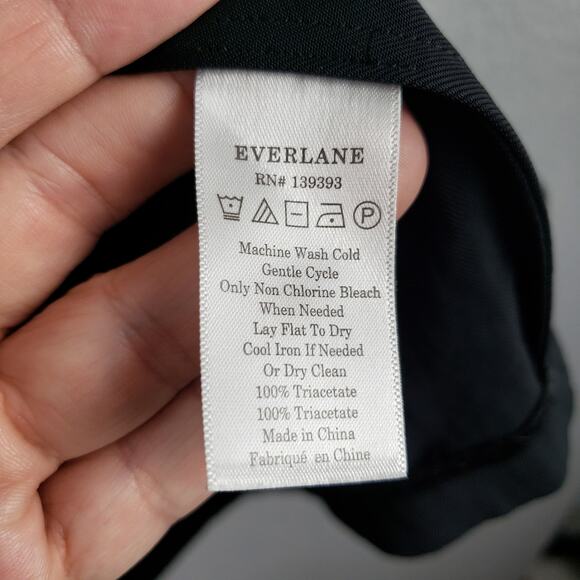 Everlane Womens Size 2 Cap Sleeve Mini Dress Black Capsule Wardrobe Office Basic - Picture 5 of 7